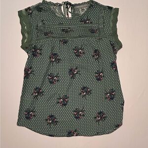 Elegant Green Floral Blouse